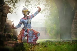 Art culture Thailand Dancing in masked khon in literature ramayana